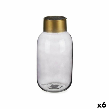 Vase Grey Golden Glass 11,5 x 24 x 11,5 cm (6 Units) by Gift Decor, Vases - Ref: S3626791, Price: 64,11 €, Discount: %