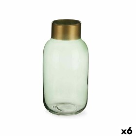 Vase Green Golden Glass 11,5 x 24 x 11,5 cm (6 Units) by Gift Decor, Vases - Ref: S3626793, Price: 64,11 €, Discount: %