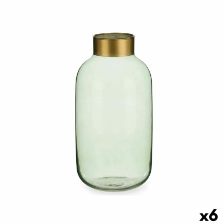 Vase Green Golden Glass 14,5 x 29,5 x 14,5 cm (6 Units) | Tienda24 - Global Online Shop Tienda24.eu