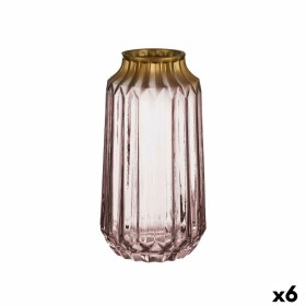 Vase Pink Glass 13 x 23,5 x 13 cm (6 Units) by Gift Decor, Vases - Ref: S3626800, Price: 62,10 €, Discount: %