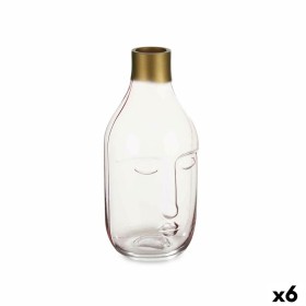 Vaso Face Cor de Rosa Vidro 11 x 24,5 x 12 cm (6 Unidades) de Gift Decor, Jarrões - Ref: S3626804, Preço: 58,75 €, Desconto: %