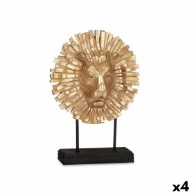 Figura Decorativa Leão Preto Dourado 28 x 38,5 x 11,5 cm (4 Unidades) de Gift Decor, Adornos - Ref: S3626815, Preço: 65,39 €,...