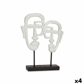 Figura Decorativa Cara Blanco 27 x 32,5 x 10,5 cm (4 Unidades) de Gift Decor, Adornos - Ref: S3626826, Precio: 48,99 €, Descu...