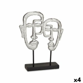 Decorative Figure Face Silver 27 x 32,5 x 10,5 cm (4 Units) by Gift Decor, Ornaments - Ref: S3626828, Price: 48,99 €, Discoun...