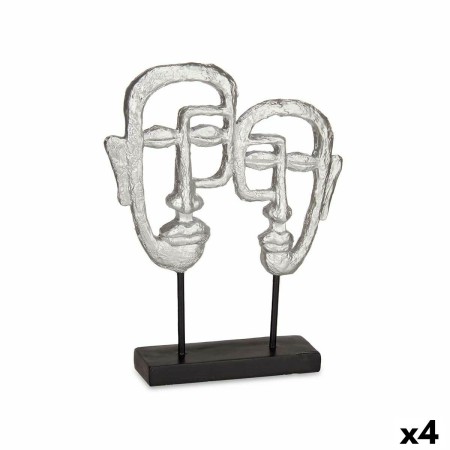 Figura Decorativa Cara Plateado 27 x 32,5 x 10,5 cm (4 Unidades) de Gift Decor, Adornos - Ref: S3626828, Precio: 48,99 €, Des...