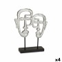 Figura Decorativa Face Prateado 27 x 32,5 x 10,5 cm (4 Unidades) de Gift Decor, Adornos - Ref: S3626828, Preço: 48,99 €, Desc...