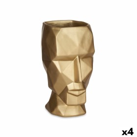 Vase 3D Face Golden Polyresin 12 x 24,5 x 16 cm (4 Units) by Gift Decor, Vases - Ref: S3626832, Price: 50,11 €, Discount: %