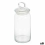 Jar Kitchen 9,8 x 23,4 x 9,8 cm Transparent Silicone Glass 1,1 L (6 Units) | Tienda24 - Global Online Shop Tienda24.eu