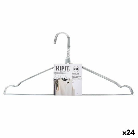 Set of Clothes Hangers 40 x 1 x 20 cm Silver Metal (24 Units) by Kipit, Hangers - Ref: S3626916, Price: 34,92 €, Discount: %