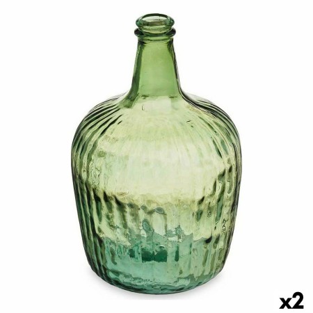 Bottle Stripes Decoration 19,5 x 35,5 x 19,5 cm Green (2 Units) | Tienda24 - Global Online Shop Tienda24.eu