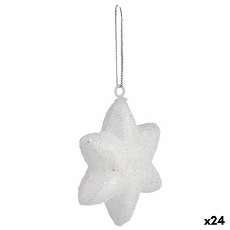 Ensemble Décorations de Noël Étoile Blanc 6,5 x 6,5 x 2 cm (24 Unités) de Krist+, Noël - Réf : S3627019, Prix : 30,53 €, Remi...