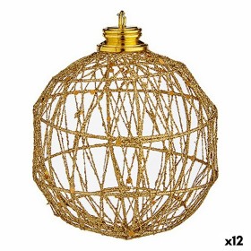 Conjunto de bolas de Natal Corte e Vinco 10 cm Dourado Metal (12 Unidades) de Krist+, Natal - Ref: S3627020, Preço: 32,84 €, ...