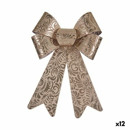 Decoración Colgante Bronce PVC Lazo 16 x 24 x 4 cm (12 Unidades) de Krist+, Navidad - Ref: S3627035, Precio: 20,32 €, Descuen...