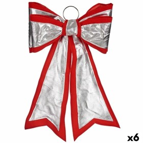 Lazo Adorno Navideño 40 x 60 cm Rojo Plateado PVC (6 Unidades) de Krist+, Navidad - Ref: S3627047, Precio: 48,64 €, Descuento: %