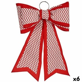 Schleife Weihnachtsschmuck 40 x 60 cm Weiß Rot PVC (6 Stück) von Krist+, Weihnachten - Ref: S3627049, Preis: 49,96 €, Rabatt: %