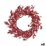 Couronne de Noël Rouge Plastique 48 x 10 x 48 cm (6 Unités) de Krist+, Noël - Réf : S3627065, Prix : 60,34 €, Remise : %