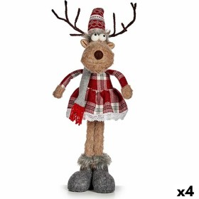 Decorative Figure Deer White Brown Red Grey 16 x 57 x 22 cm (4 Units) by Krist+, Christmas - Ref: S3627085, Price: 58,61 €, D...