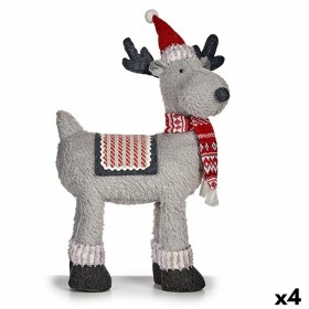 Decorative Figure Christmas Reindeer Red Grey 22 x 47 x 45 cm (4 Units) by Krist+, Christmas - Ref: S3627096, Price: 73,53 €,...