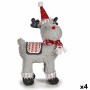 Decorative Figure Christmas Reindeer Red Grey 21 x 36 x 36 cm (4 Units) by Krist+, Christmas - Ref: S3627101, Price: 44,78 €,...