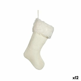 Christmas bauble Christmas Stocking White 25 x 3 x 44 cm (12 Units) by Krist+, Christmas - Ref: S3627104, Price: 68,73 €, Dis...