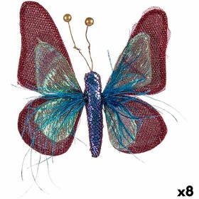 Decorative Figure Butterfly Blue Pink 14 x 3 x 18 cm (8 Units) by Krist+, Christmas - Ref: S3627130, Price: 46,61 €, Discount: %