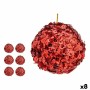 Set of Christmas balls Sequins Red Plastic 10 x 10 x 10 cm (8 Units) | Tienda24 - Global Online Shop Tienda24.eu