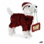 Figura Decorativa Perro Espumillón Blanco Rojo Polipropileno PET 9 x 23 x 29,5 cm (12 Unidades) de Krist+, Navidad - Ref: S36...