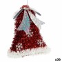 Christmas bauble Pendant Hoods Tinsel White Red 10,2 x 13 x 10,2 cm (36 Units) by Krist+, Christmas - Ref: S3627192, Price: 4...