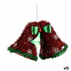 Adorno Navideño Colgante Campanas Espumillón Rojo Verde 21 x 14 x 10 cm (12 Unidades) de Krist+, Navidad - Ref: S3627193, Pre...