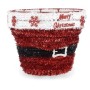 Figurine Décorative Panier guirlande Blanc Rouge polypropylène PET 27 x 22 x 27 cm (8 Unités) de Krist+, Noël - Réf : S362720...