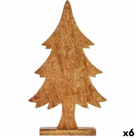 Decorative Figure Christmas Tree Golden Wood 5,1 x 49,5 x 25,5 cm (6 Units) by Krist+, Christmas - Ref: S3627223, Price: 91,6...