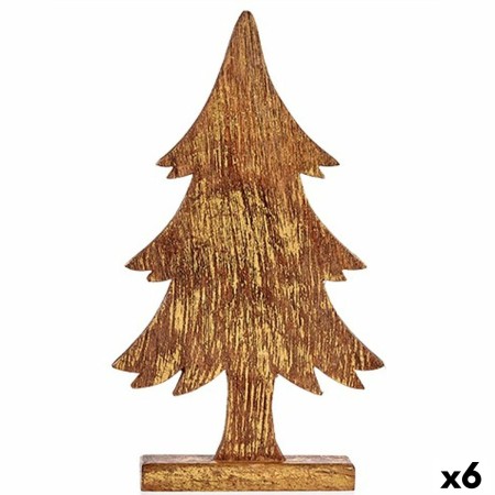 Figurine Décorative Sapin de Noël Doré Bois 5 x 39 x 22 cm (6 Unités) | Tienda24 - Global Online Shop Tienda24.eu