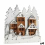 Decorative Figure Light Town White Brown Wood 44 x 44,7 x 6 cm (4 Units) by Krist+, Christmas - Ref: S3627245, Price: 98,19 €...