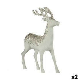 Christmas Reindeer White Plastic 15 x 45 x 30 cm (2 Units) by Krist+, Christmas - Ref: S3627278, Price: 23,51 €, Discount: %