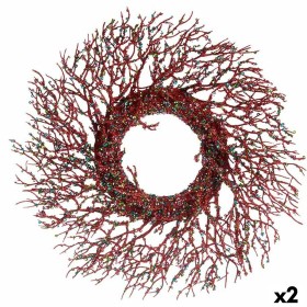 Couronne de Noël Branche Rouge Plastique 50 x 10 x 50 cm (2 Unités) de Krist+, Noël - Réf : S3627290, Prix : 35,37 €, Remise : %