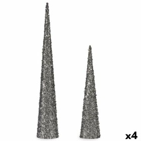 Ensemble de Figurines Cônes Paillettes Argenté Plastique (4 Unités) de Krist+, Noël - Réf : S3627291, Prix : 44,21 €, Remise : %