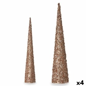 Set of Figures Cones Sequins Bronze Golden (4 Units) by Krist+, Christmas - Ref: S3627292, Price: 44,21 €, Discount: %