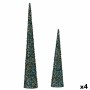 Set of Figures Cones Sequins Blue Golden Plastic (4 Units) by Krist+, Christmas - Ref: S3627294, Price: 45,41 €, Discount: %