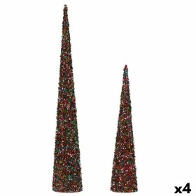 Set of Figures Cones Sequins Blue Fuchsia Plastic (4 Units) by Krist+, Christmas - Ref: S3627295, Price: 44,21 €, Discount: %