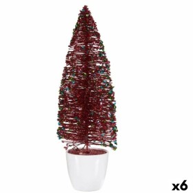 Figurine Décorative Sapin de Noël Rouge Plastique 10 x 33 x 10 cm (6 Unités) de Krist+, Noël - Réf : S3627308, Prix : 32,67 €...