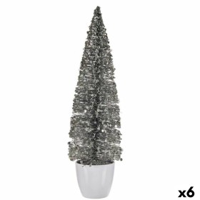 Figurine Décorative Sapin de Noël Argenté Plastique 10 x 38 x 10 cm (6 Unités) de Krist+, Noël - Réf : S3627309, Prix : 39,94...