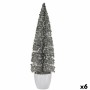 Figura Decorativa Árbol de Navidad Plateado Plástico 10 x 38 x 10 cm (6 Unidades) de Krist+, Navidad - Ref: S3627309, Precio:...