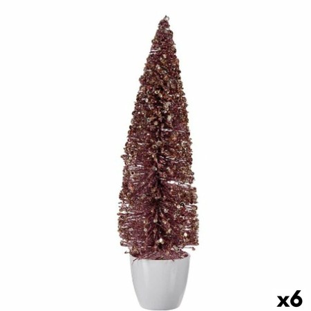 Decorative Figure Christmas Tree Pink Plastic 10 x 38 x 10 cm (6 Units) by Krist+, Christmas - Ref: S3627310, Price: 39,94 €,...