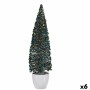 Figura Decorativa Árvore de Natal Azul Dourado Plástico 10 x 38 x 10 cm (6 Unidades) | Tienda24 - Global Online Shop Tienda24.eu