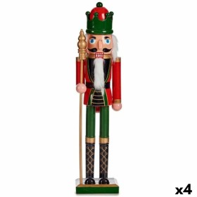 Decorative Figure Nutcracker Red Green Plastic 13,2 x 59,5 x 11,5 cm (4 Units) by Krist+, Christmas - Ref: S3627321, Price: 6...