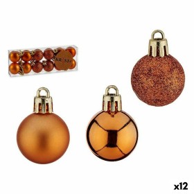 Set of Christmas balls Orange Plastic 6 x 7 x 6 cm (12 Units) by Krist+, Christmas - Ref: S3627406, Price: 16,47 €, Discount: %