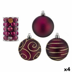 Set de Bolas de Navidad Morado PVC Ø 6 cm (4 Unidades) de Krist+, Navidad - Ref: S3627409, Precio: 41,84 €, Descuento: %