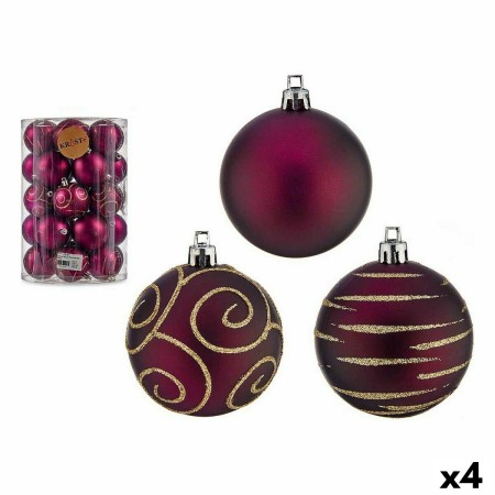 Set de Bolas de Navidad Morado PVC Ø 6 cm (4 Unidades) de Krist+, Navidad - Ref: S3627409, Precio: 41,84 €, Descuento: %