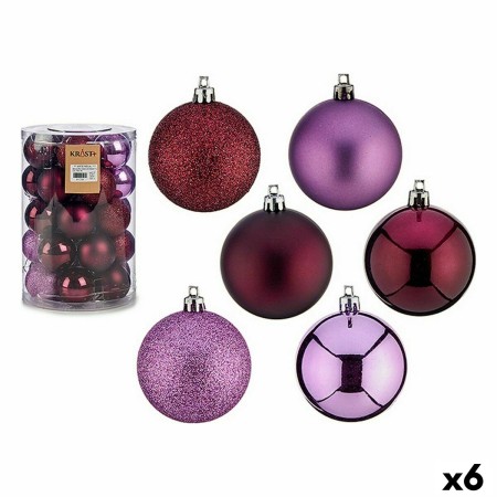 Conjunto de bolas de Natal Roxo Plástico 6 x 7 x 6 cm (6 Unidades) | Tienda24 - Global Online Shop Tienda24.eu