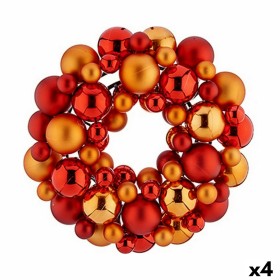 Advent wreathe Balls Red Orange PVC 35 x 10 x 35 cm (4 Units) by Krist+, Christmas - Ref: S3627422, Price: 52,76 €, Discount: %